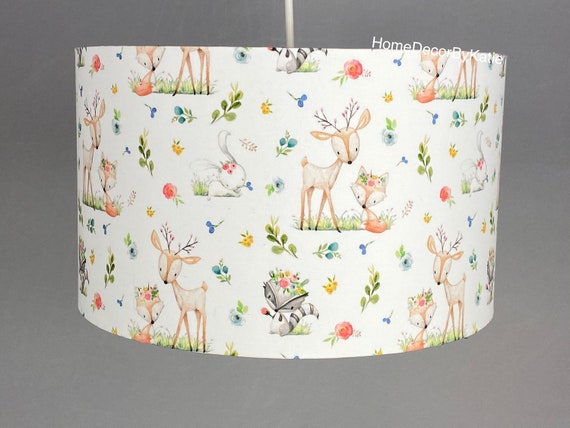 Deer lamp children s lamp woodland nursery decor lampshade table lamp baby lamp