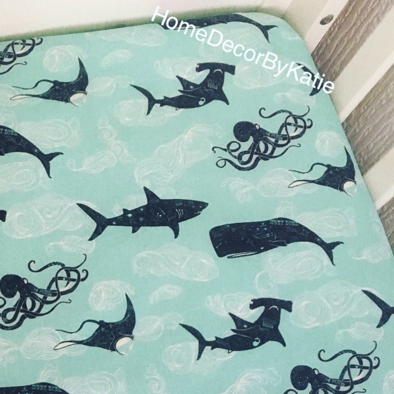 baby shark crib sheet