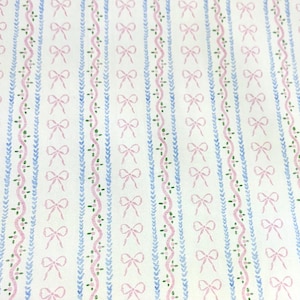 Grandmillennial bow fabric Pastel Floral Baby Fabric Girls Hair Bow fabric Valentine&#39;s Day Bows Theme Baby Nursery Fabric