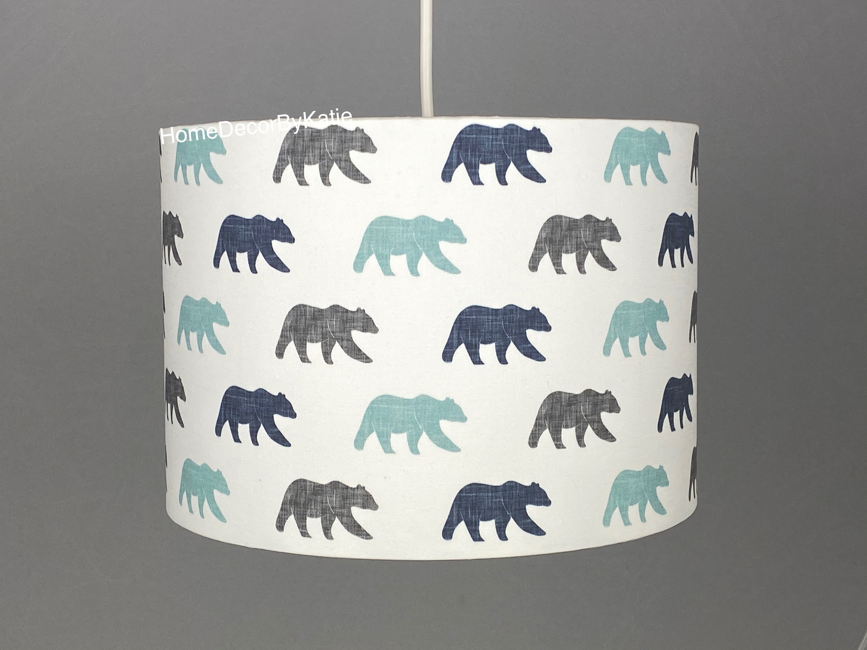 Bear Lamp shade Blue lamp grey lamp home decor arrow lampshade table lamp