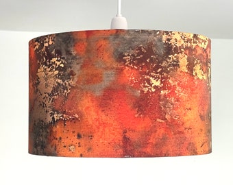 Rust distressed Lamp shade lamp home decor gold lampshade table lamp