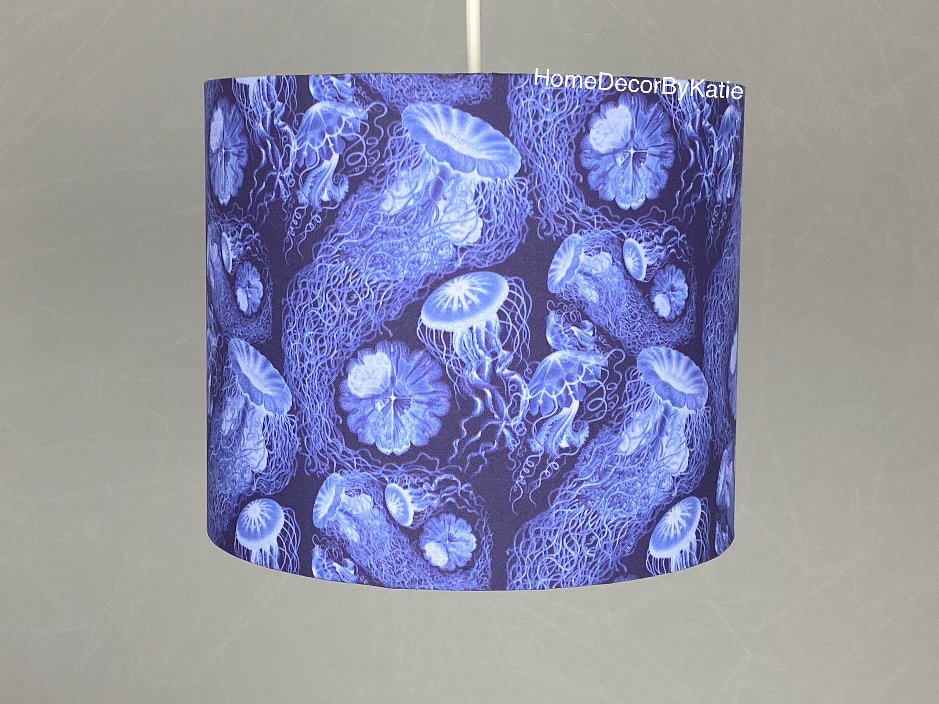 Jellyfish lamp shade blue nautical lamp home decor sky Etsy