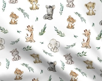Safari Fabric Baby Safari Animals Fabric Safari Theme Lion Zebra Giraffe Baby Nursery Fabric
