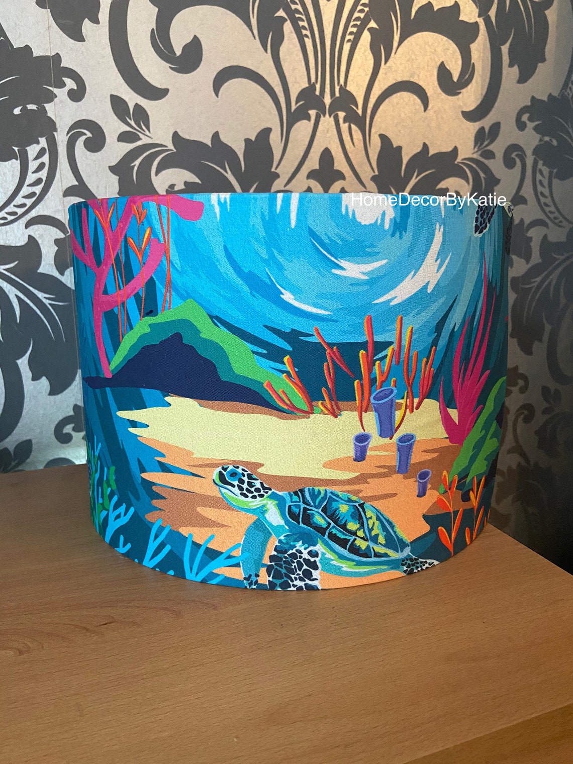 Coral Reef Turtle Lamp Shade Blue Nautical Lamp Home Decor Sky Etsy UK