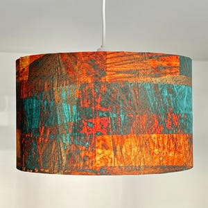 Teal Lamp shade copper lamp home decor yellow lampshade table lamp