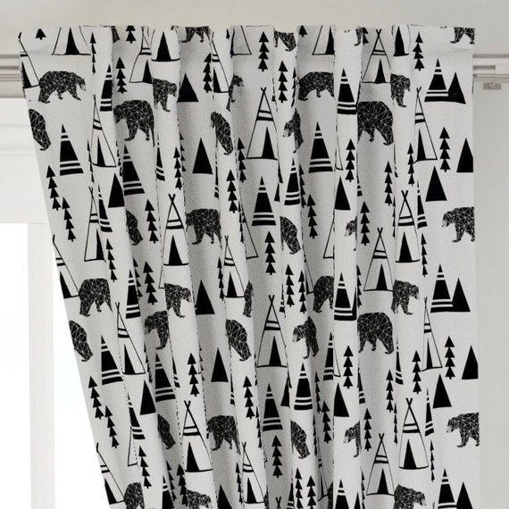 Boys Curtains Drapes Teepee Curtains Nursery Curtains Baby Etsy