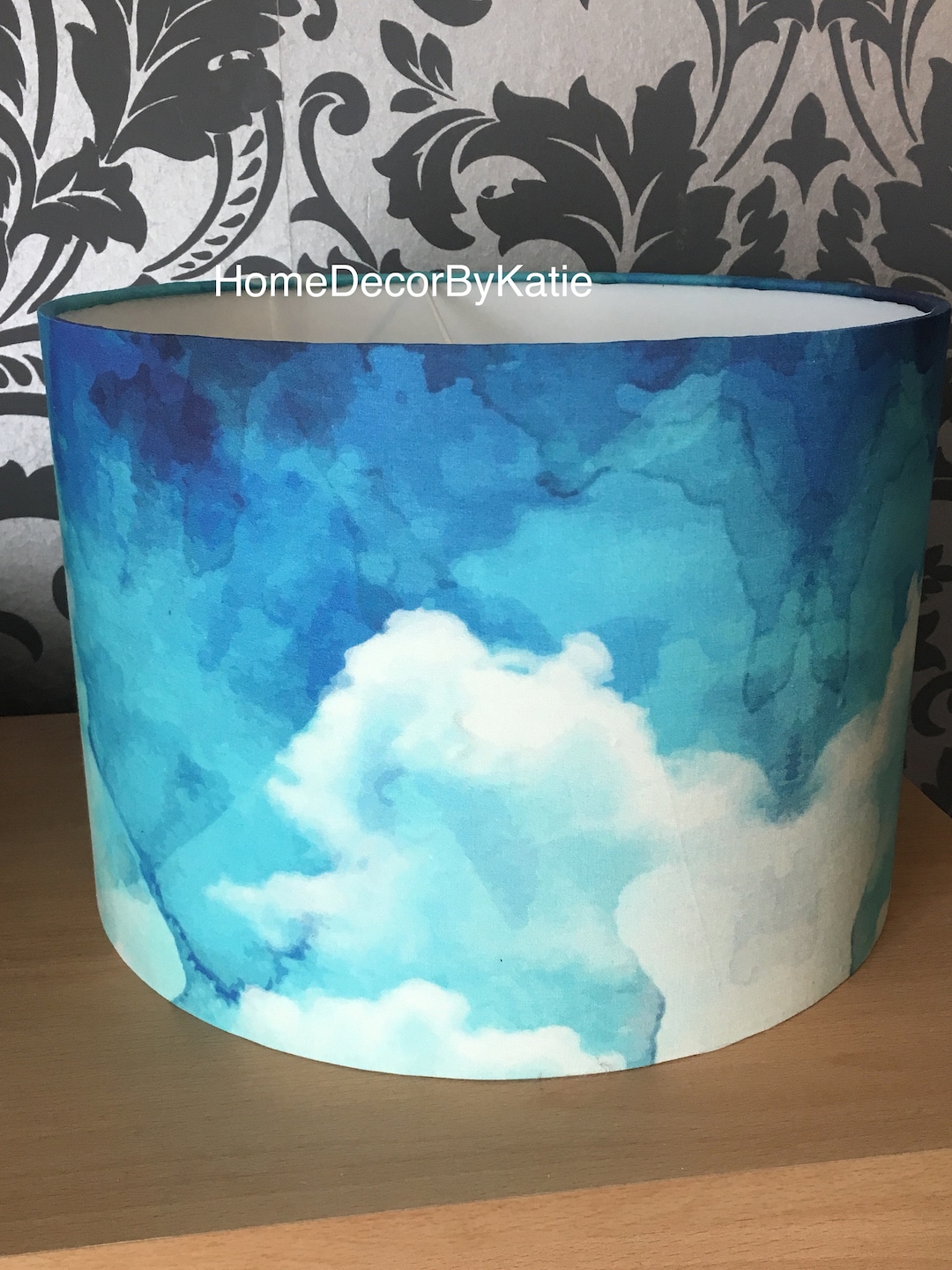 Sky Blue Lamp Shade Blue Lamp Home Decor Cloud Lampshade Table Etsy