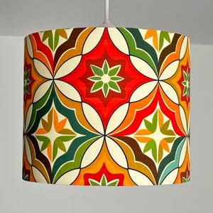 Retro floral Lamp shade funky 1970s lamp modern home decor lampshade table lamp