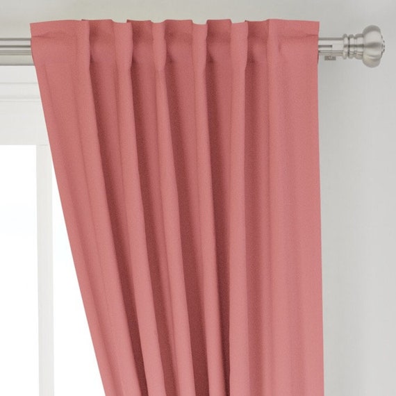 Pink Curtains Drapes Dark Peach L Curtains Nursery Curtains Etsy