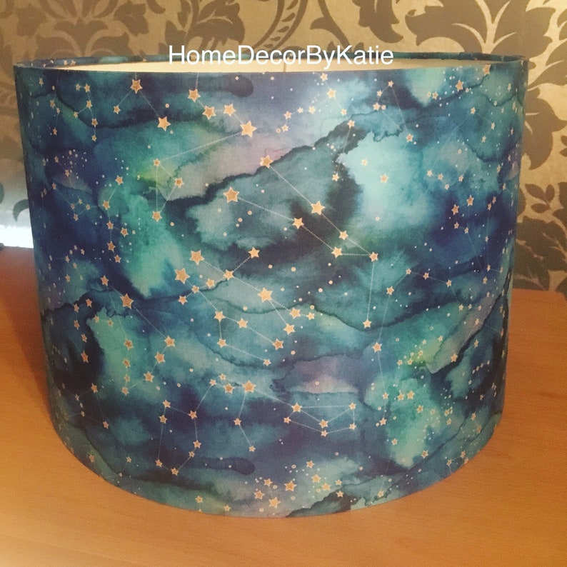 Watercolour Constellation Nursery Lamp Shade Banana Leaf Home Decor Stars Lampshade Table