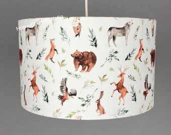 Woodland fox lamp children's teepee lamp nursery decor lampshade table lamp baby lamp