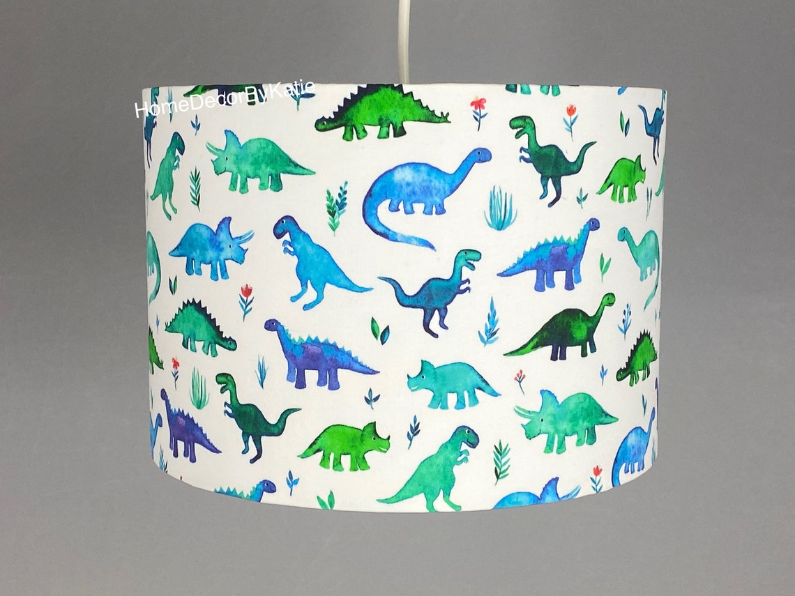 Dinosaur Lamp Children's Blue Lamp Nursery Decor Lampshade Etsy