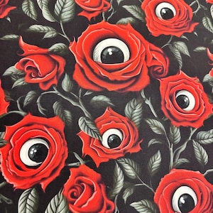 Gotische rozen Stof bloemen Stof rozen met ogen stof humeurige bloemen Stof