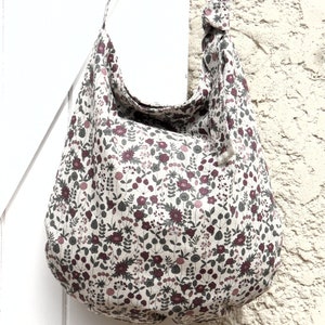 Handbag / shoulder bag / shoulder strap / fabric / floral pattern / linen style / tote bag / spring-summer.