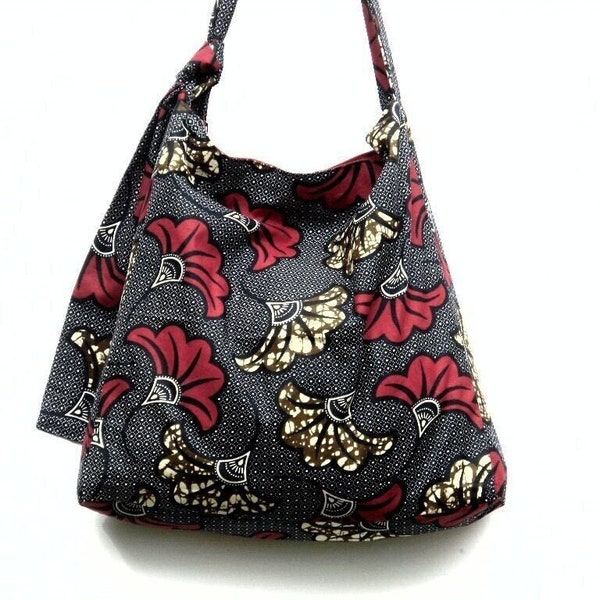 Handbag / shoulder bag / fabric / shoulder strap / wax / large flower / spring / summer.