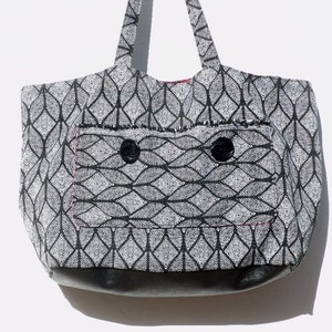 Tote grande / bolso XL / bandolera / tela / negro / blanco / étnico / tote para ella / tote de playa / bolso de compras grande.