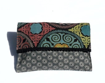 Trousse / pochette / tissu / rangement maquillage / graphique .