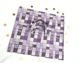 Pie bag / cake / fabric / patchwork / purple / mauve.