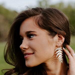 Leather earrings leather leaf lightweight earrings champagne gold leather earrings feather light earrings leather leaf earrings