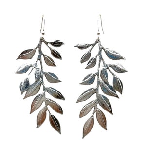 Leather earrings leather leaf lightweight earrings silver fern leather earrings feather light earrings leather leaf earrings