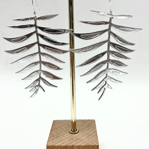 Leather earrings leather leaf lightweight earrings silver fern leather earrings feather light earrings leather leaf earrings