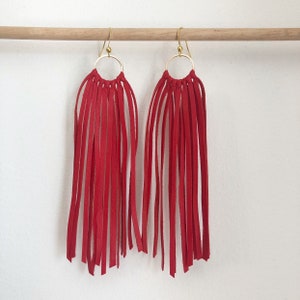 Leder Fransen Ohrringe Leder Quaste Ohrringe Lederschmuck Leder Fransen Ohrringe leichte Leder Ohrringe