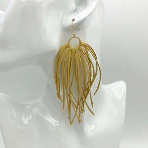 Leathe fringe earrings leather tassel earrings leather jewelry leather fringe earrings bohemian earrings