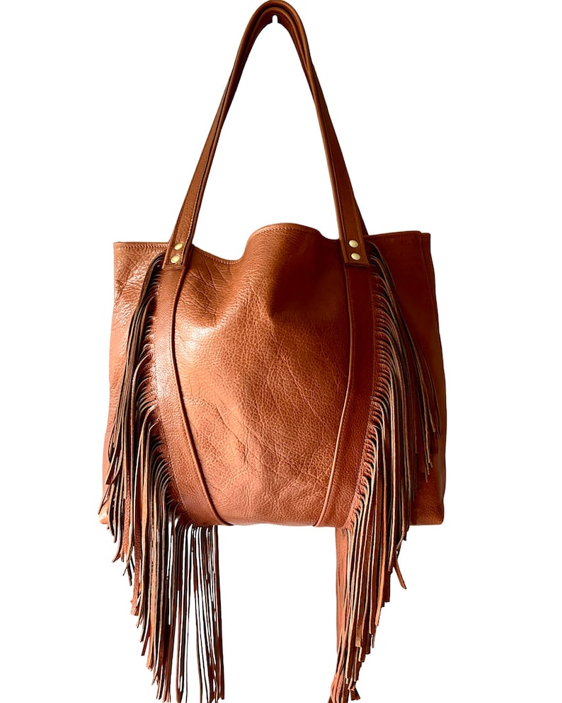 Fringe Leather Hobo Purse Leather Tote Bag Leather Purse Etsy