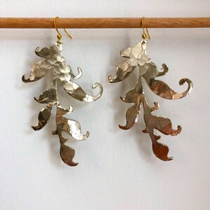 ITALIAN leather earrings leaf lightweight earrings gold leather earrings feather light earrings leather leaf earrings