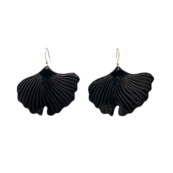 ITALIAN Leather Earrings Leaf Lightweight Earrings Gold  display picture 1