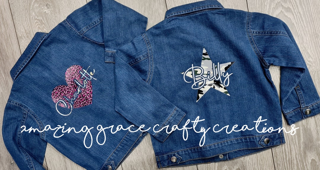 Personalised Denim Jacket, Toddler Girl Denim Jacket, Toddler Boy Denim