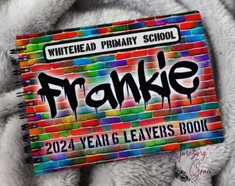 Year 6 personalised Leaver's book; A6 printed notebook, customised notebook, end of primary school memory book, school leavers book