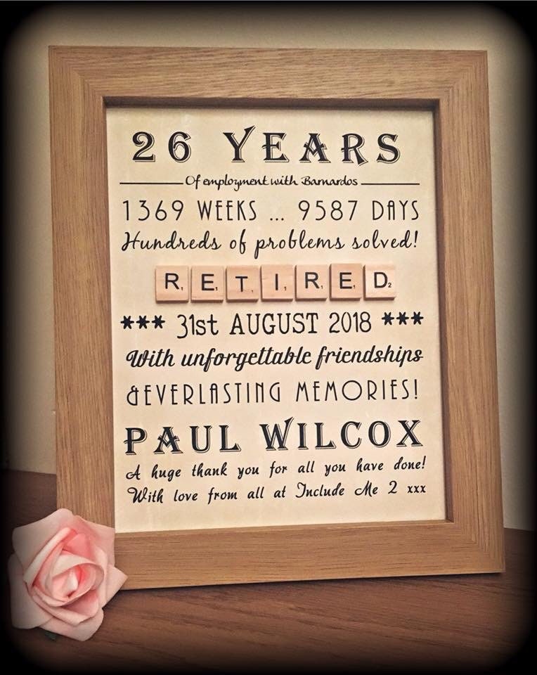 Personalised retirement gift frame Etsy