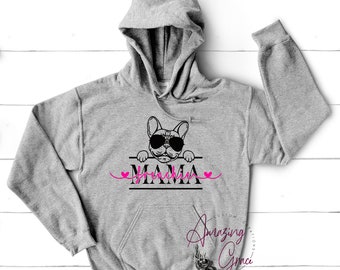 FRENCHIE MAMA hoodie - dog lover -french bulldog hoodie - Frenchie dog merchandise - Frenchie hoodie - customised hoodie, dog mama hoodie