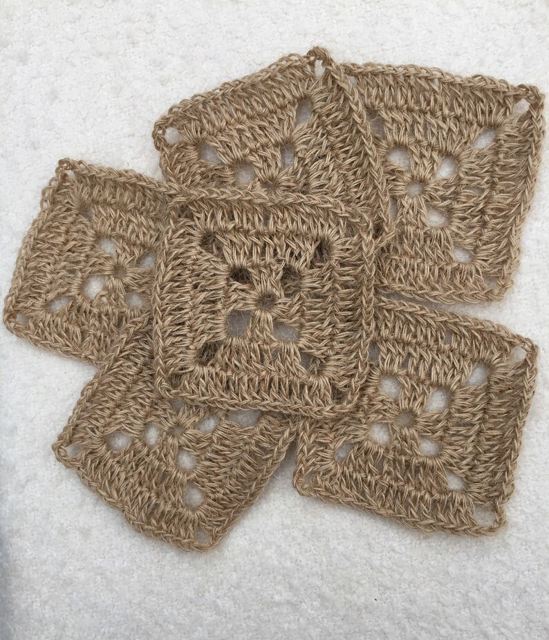 Natural Jute Coasters Crochet Jute Coasters Eco Friendly Set Etsy
