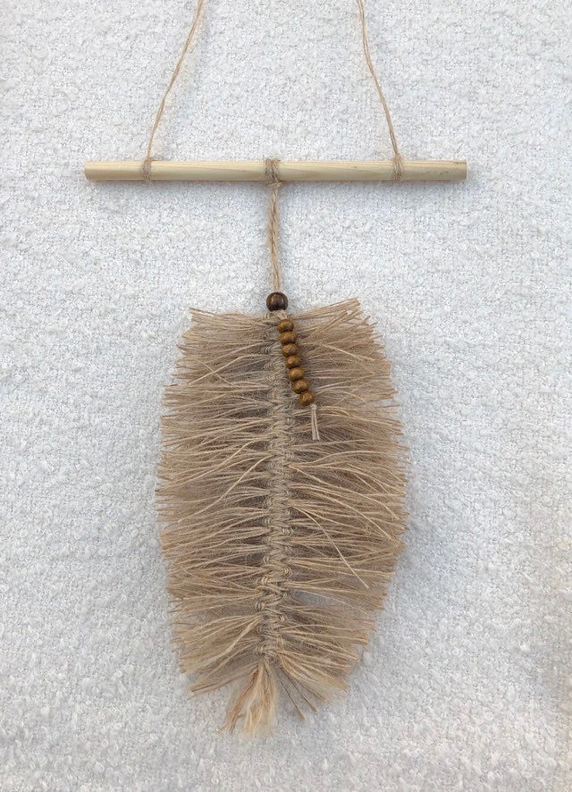 Jute Feather Macrame Wall Hanging Natural Jute Twine Etsy