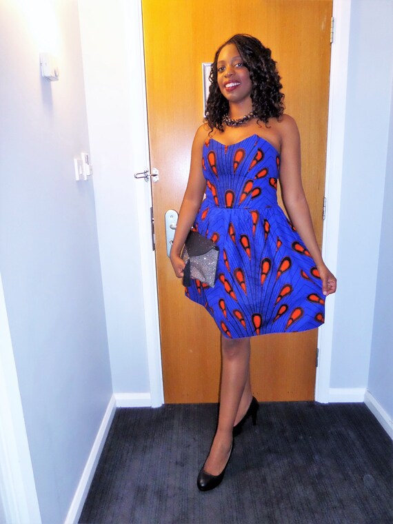 Robe courte wax robe africaine robe wax robe pagne Etsy