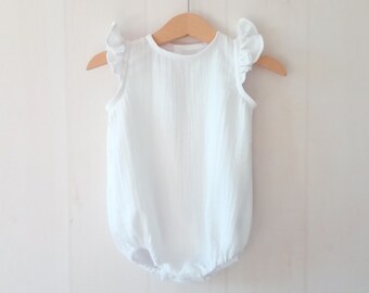 Barboteuse Blanche Bapteme Etsy