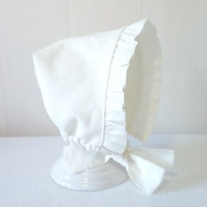 Bonnet Beguin Bebe Retro Bordure Volantee En Pique De Coton Etsy