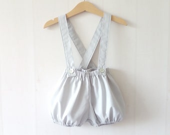 Bloomers with straps in pearl gray milleraies cotton piqué