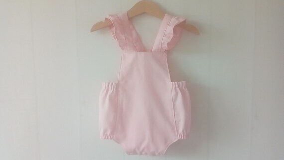Barboteuse Bebe Fille Retro En Pique De Coton Rose A Etsy