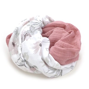 Snood printemps, tour de cou léger, double gaze de coton, pour enfant ou adulte, bicolore image 6