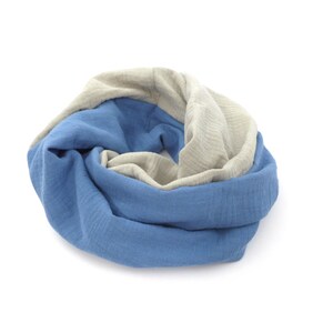 Snood printemps, tour de cou léger, double gaze de coton, pour enfant ou adulte, bicolore image 7