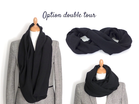 Snood printemps, tour de cou léger, double gaze de coton, pour