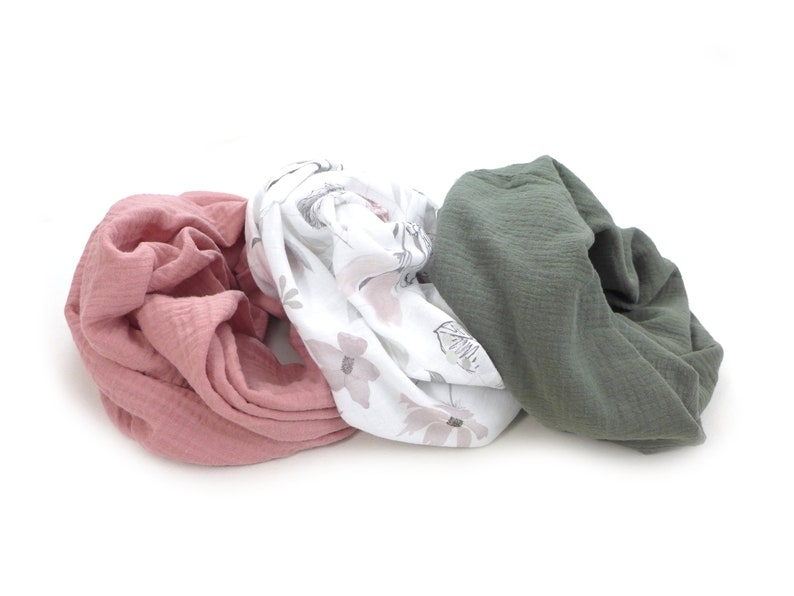 Spring snood, light neck warmer, double cotton gauze, for children or adults image 7