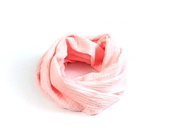 Spring snood, lightweight neck warmer, double cotton gauze, for children or adults