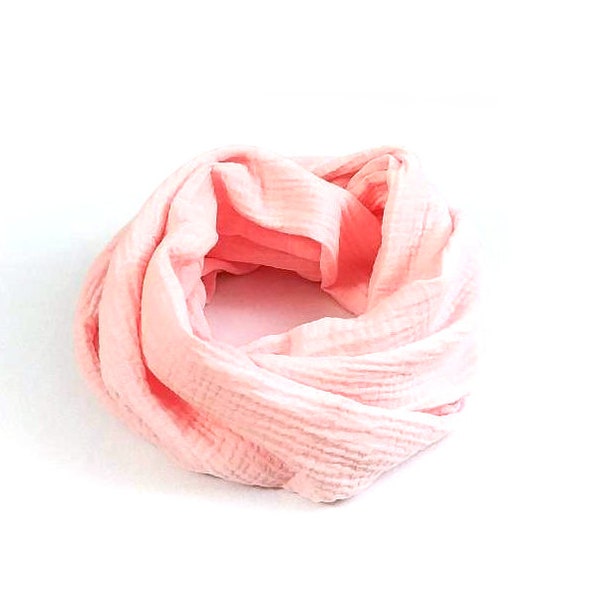 Spring snood, light neck warmer, double cotton gauze, for children or adults