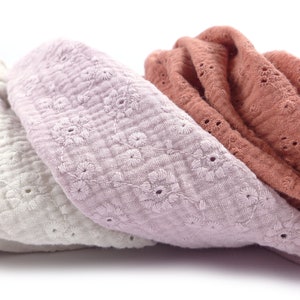 Spring snood, light neck warmer, double embroidered cotton gauze, for children or adults image 5