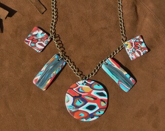 "Yucatan" #collier #necklace #hippiestyle #bijouxethniques #ethnicjewels #yucatan #bijouxamerindiens #boho polymer clay necklace
