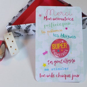 Carte Badge animatrice , badge animatrice , carte merci afbeelding 2